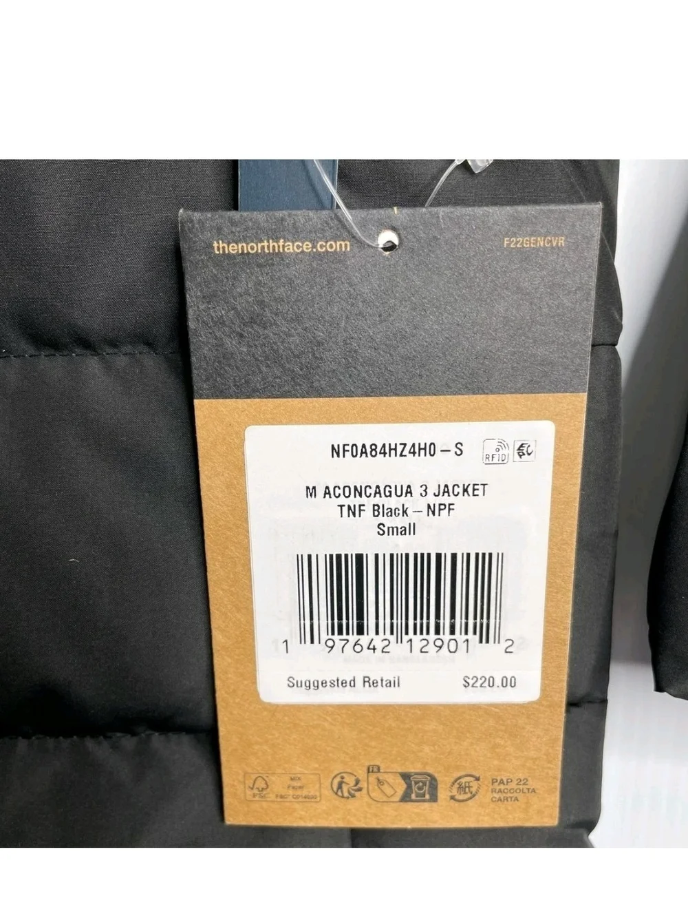 Nwt $220 The North Face Aconcagua 3 Jacket Men’s Size S TNF Black